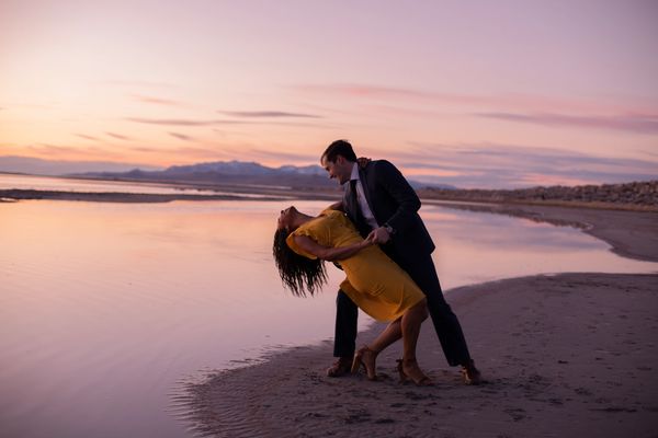 Swansea Wales Wedding photographer photographs Model Charlie Smith and her husband for their engagem