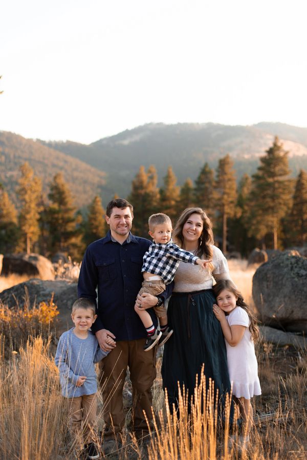 Montana family have their family photo taken near Clancy