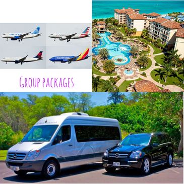 Group packages usually includes flight, resort & transportation 