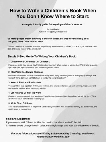 A guide on how to start writing a children's book with simple steps and encouragement.