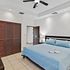 Master bedroom with king-sized bed, desk, and lots of closet space