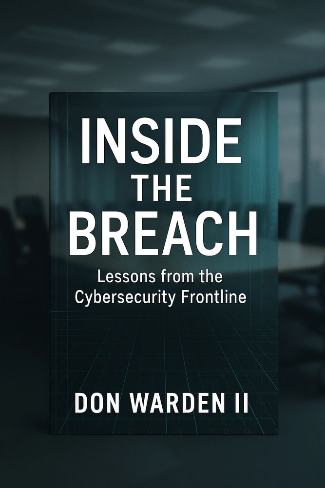Book titled 'Inside the Breach' on cybersecurity lessons by Don Warden II.