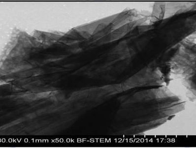 Transmission Electron Microscopy (TEM) image of Graphene Oxide Nanoparticles