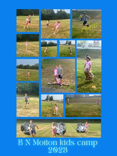 Kids enjoying outdoor activities at B N Motion kids camp 2023.