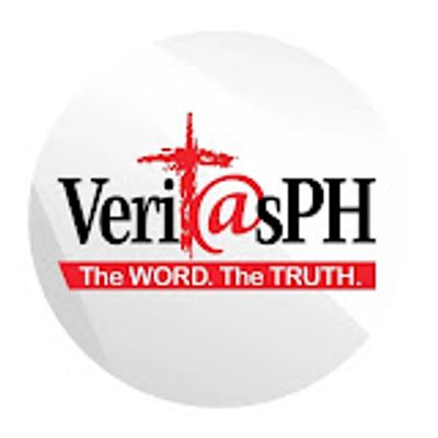 Logo of VeritasPH with a cross and tagline.