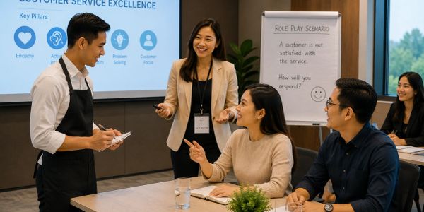 A training session on customer service skills.