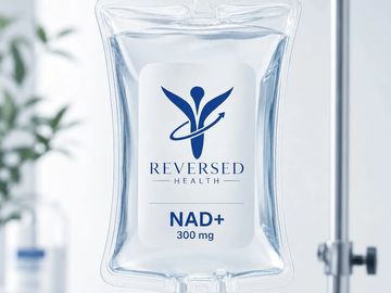IV bag labeled Reversed Health NAD+ 300 mg.