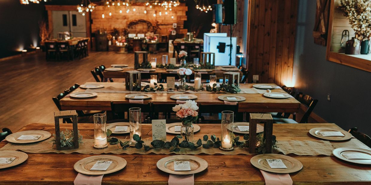 Tables are set for your wedding at our barn event space for those Long Island brides 