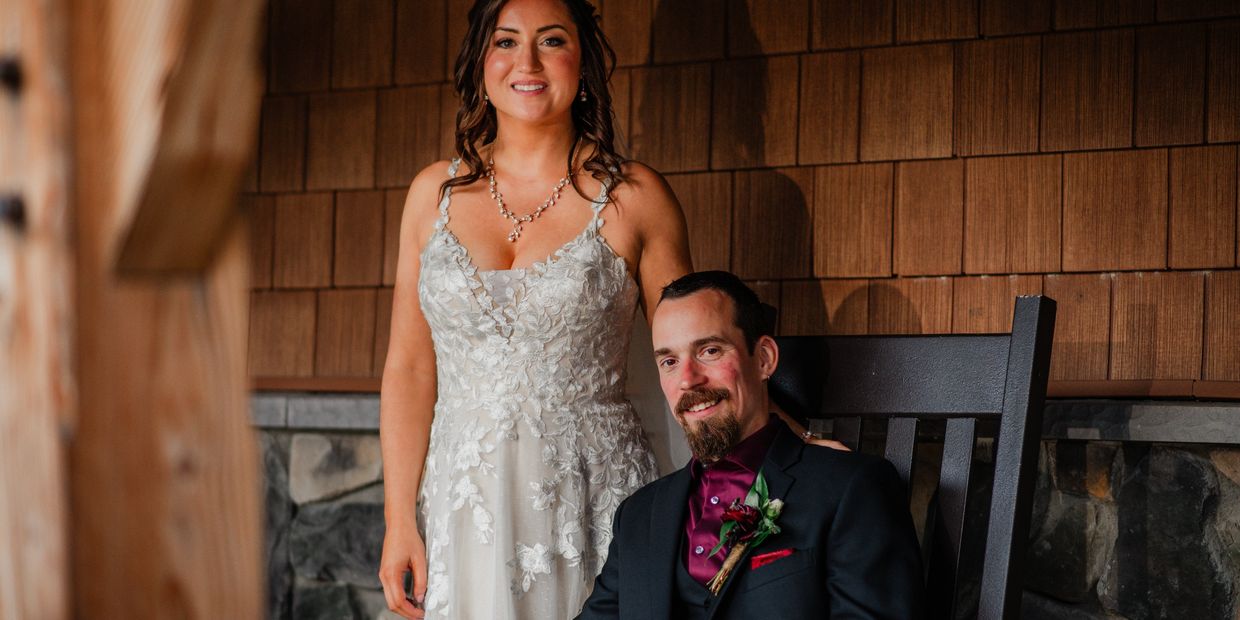 Stand next to your husband proud on our rocking chair porch in Middletown New York
