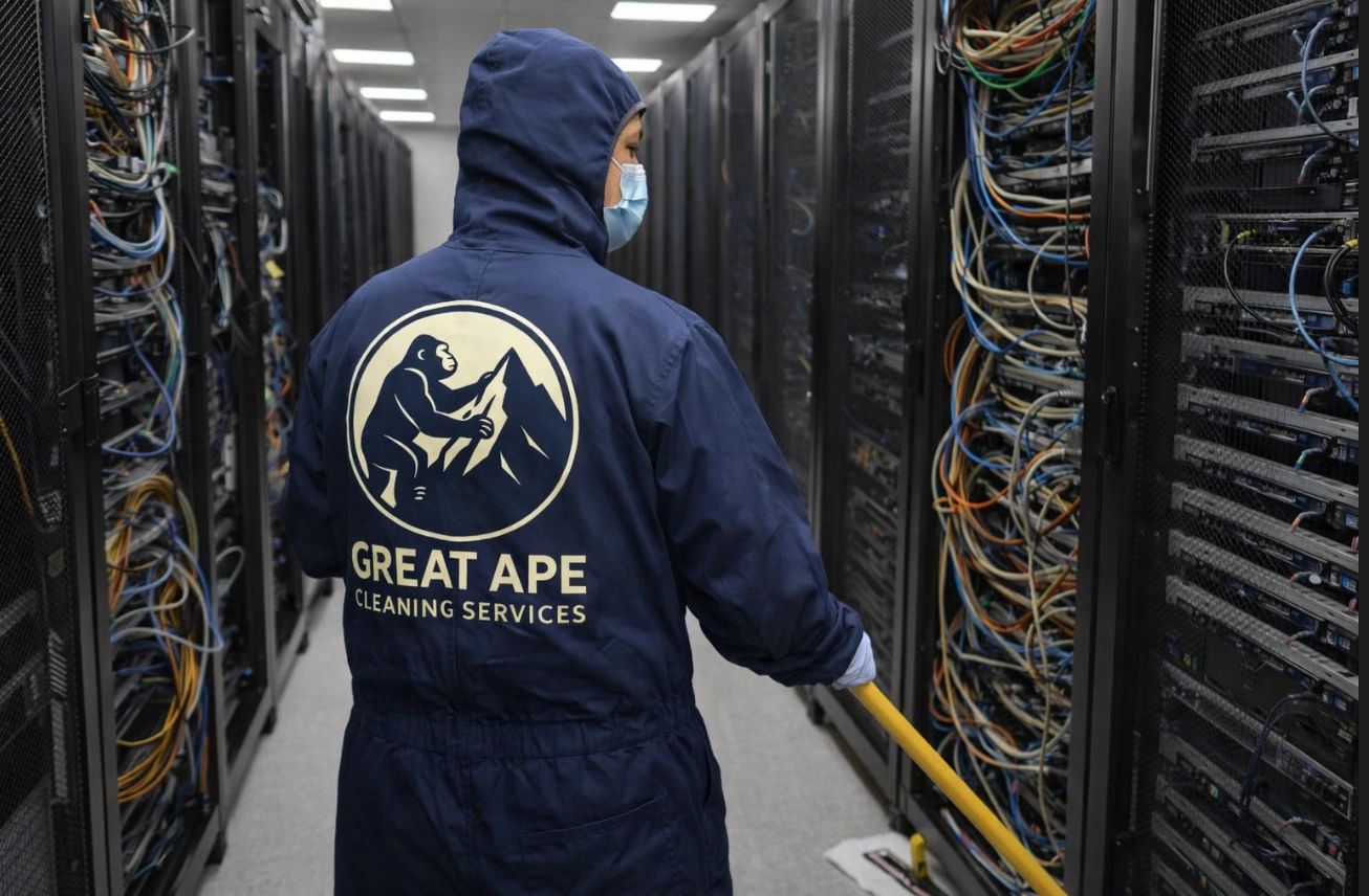 specialized, anti-static, and contamination-controlled maintenance of raised flooring (typically qua