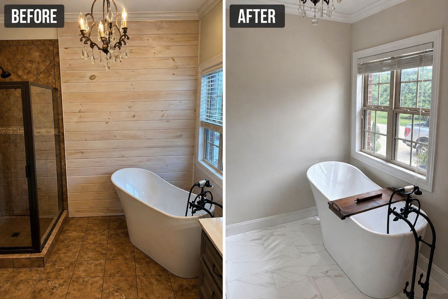 Bathroom remodel with modern updates.