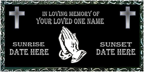 black and silver Gravesite marker