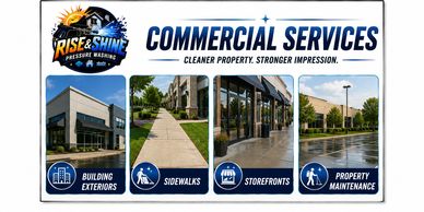 Commercial pressure washing services for buildings, sidewalks, storefronts, and property maintenance.