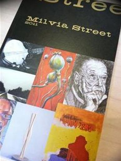 Milvia Street 2011 art magazine cover with diverse artworks.