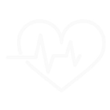 white icon of heart with ekg line icon to represent health and wellness