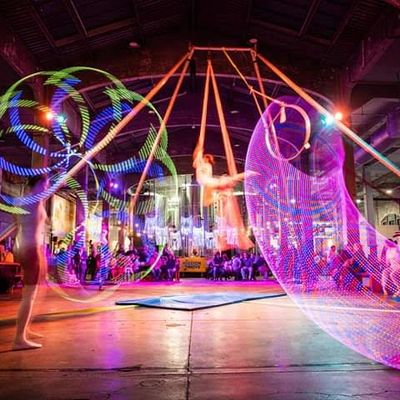 glow show led aerial acrobat Cincinnati Queen City Stunt Circus professional entertainment performer