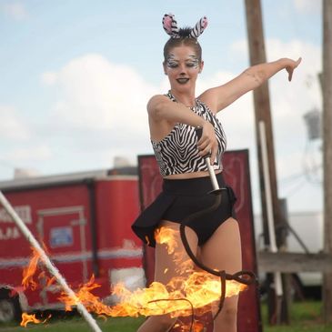 Jungle animal in Cincinnati at Queen City Stunt Circus - book local entertainment themes performers