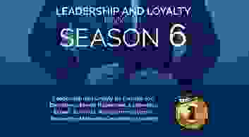 Businessman buttoning suit jacket with the text Leadership And Loyalty Podcast, season 6