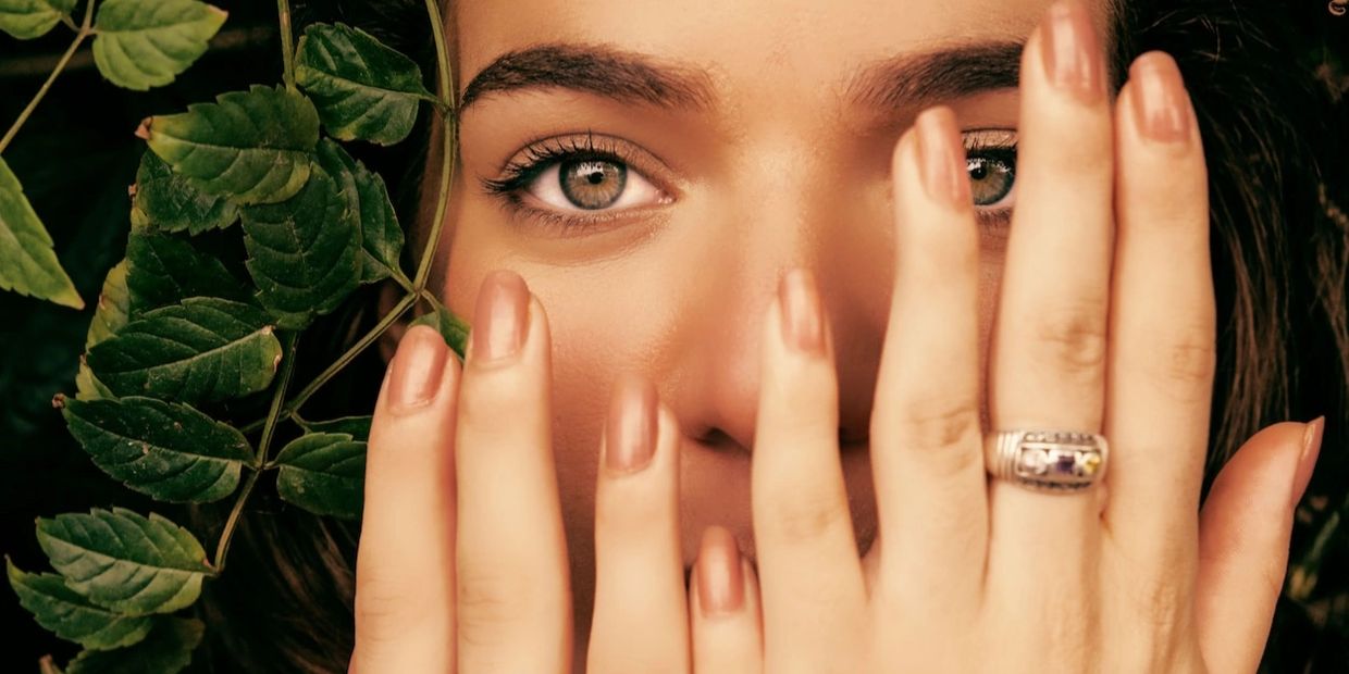 Woman showing her nails