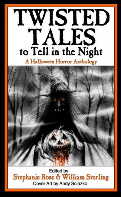 Cover of a Halloween horror anthology book with a dark witch and a bloody pumpkin.