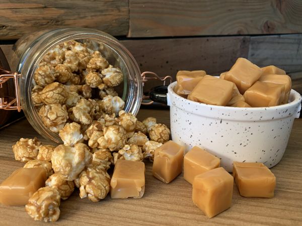 creamy buttery old fashioned caramel gourmet popcorn small batch kettle corn