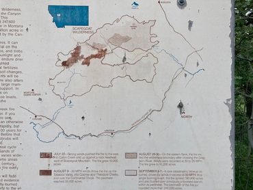 Map of Scapegoat Wilderness trails and landmarks.