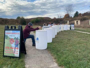 Firearm training on outdoor firearm range