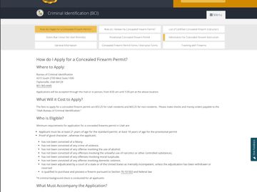Please visit this website to learn more about the Utah Permit requirements and your eligibility.