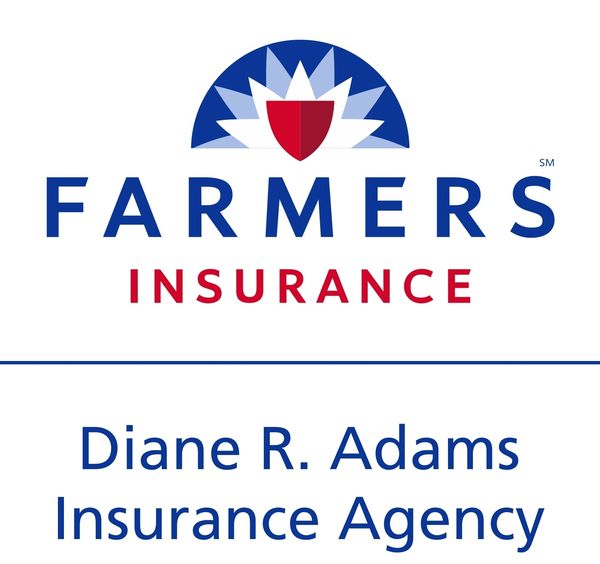 Farmers Insurance logo with Diane R. Adams Insurance Agency name.