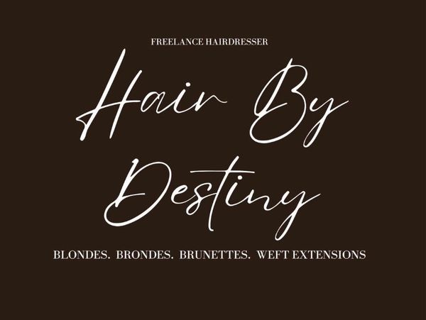 Elegant logo for freelance hairdresser Hair By Destiny.