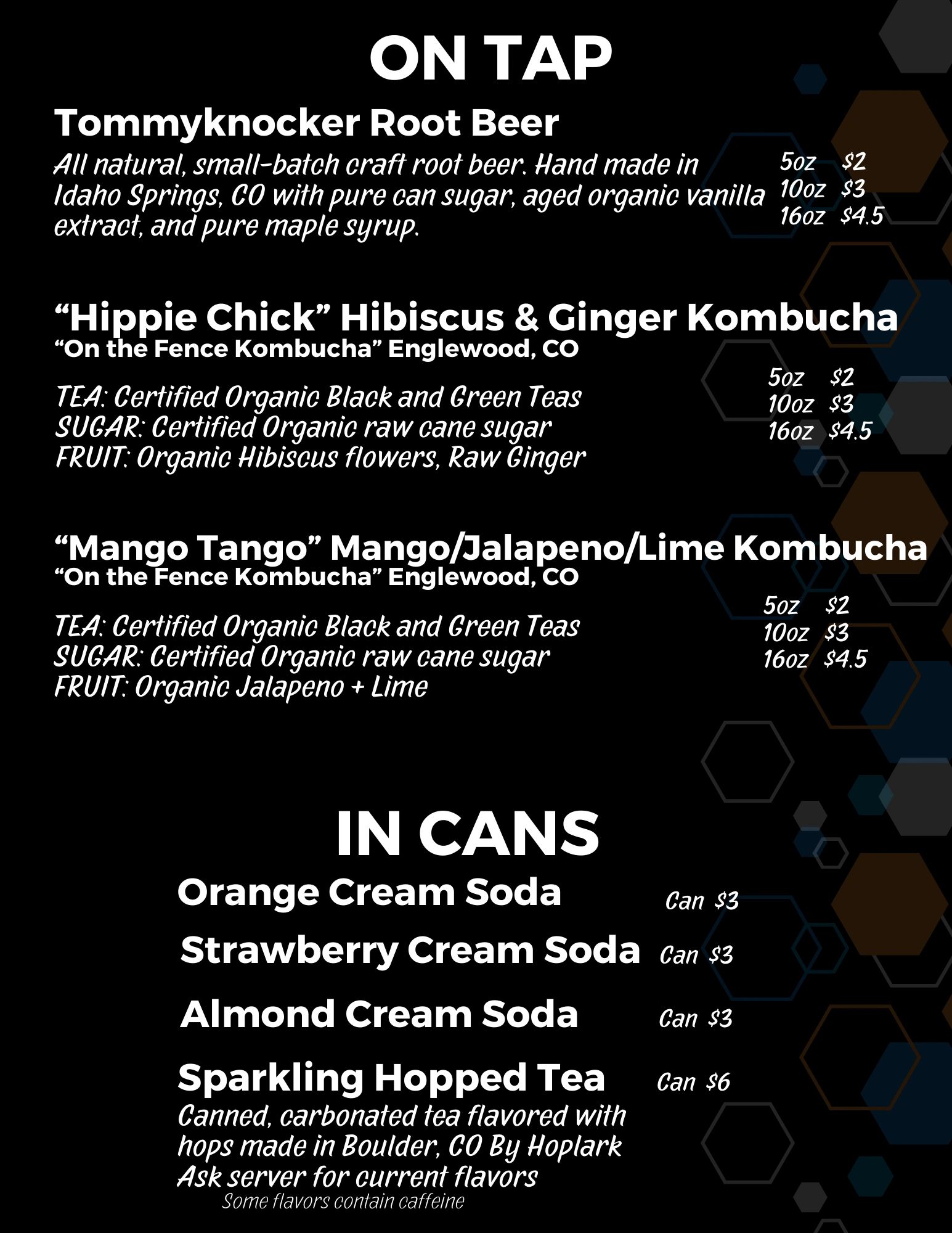 Beer Menu Coal Mine Ave Brewing Company