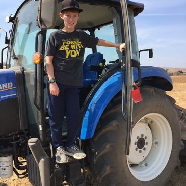 Boy on tractor