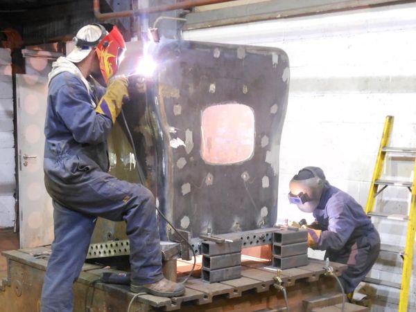 Steam locomotive firebox welding