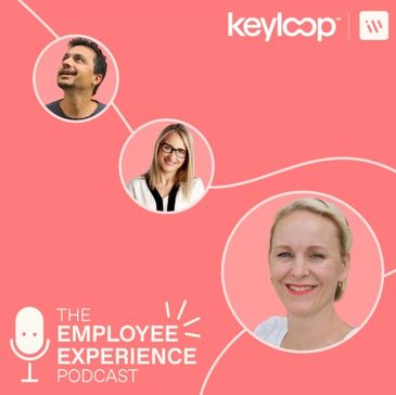 Podcast cover for The Employee Experience by Keyloop featuring three hosts.