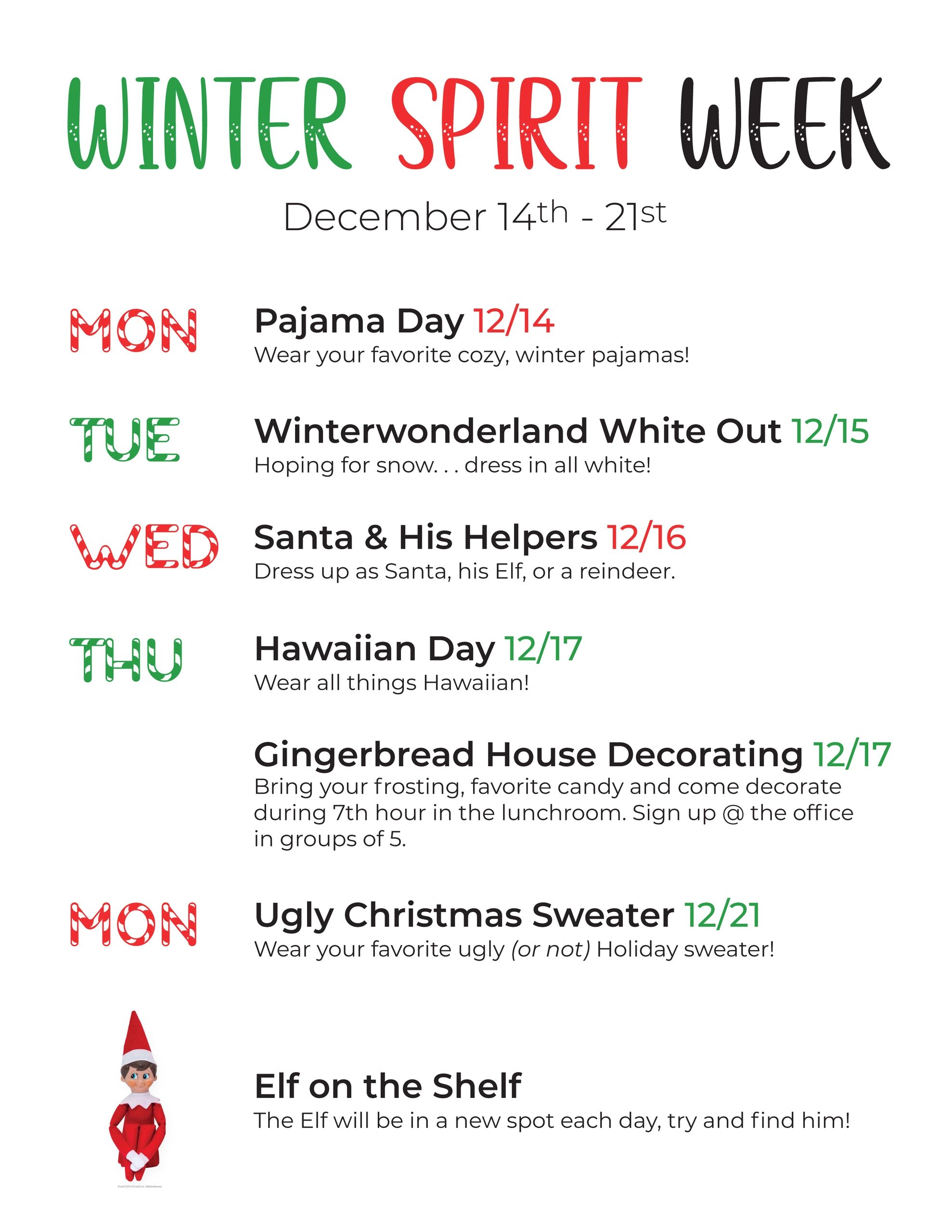 WINTER SPIRIT WEEK 12/14-21