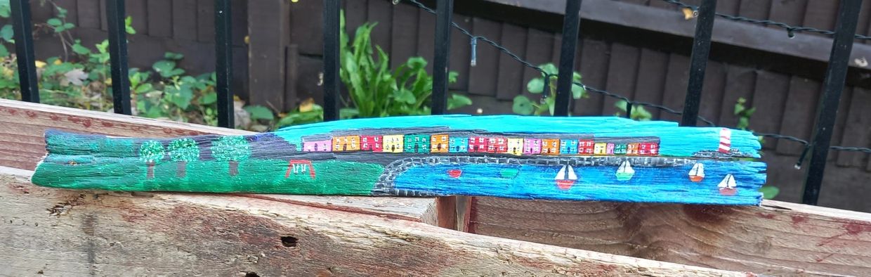 Piece of painted driftwood
