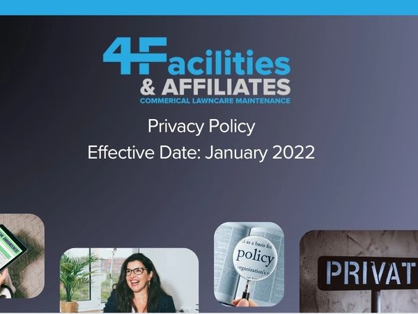 Privacy policy cover page for 4F Facilities &amp; Affiliates.