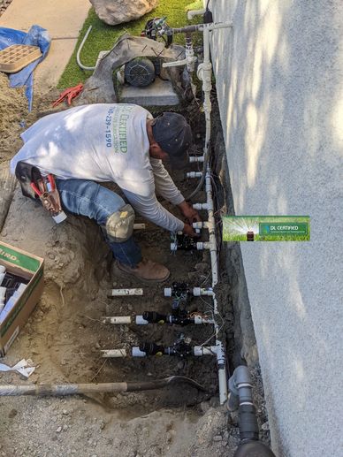 One person Installing Sprinkler Irrigation System