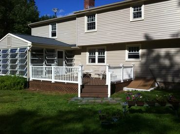 Home renovations with a new back deck.