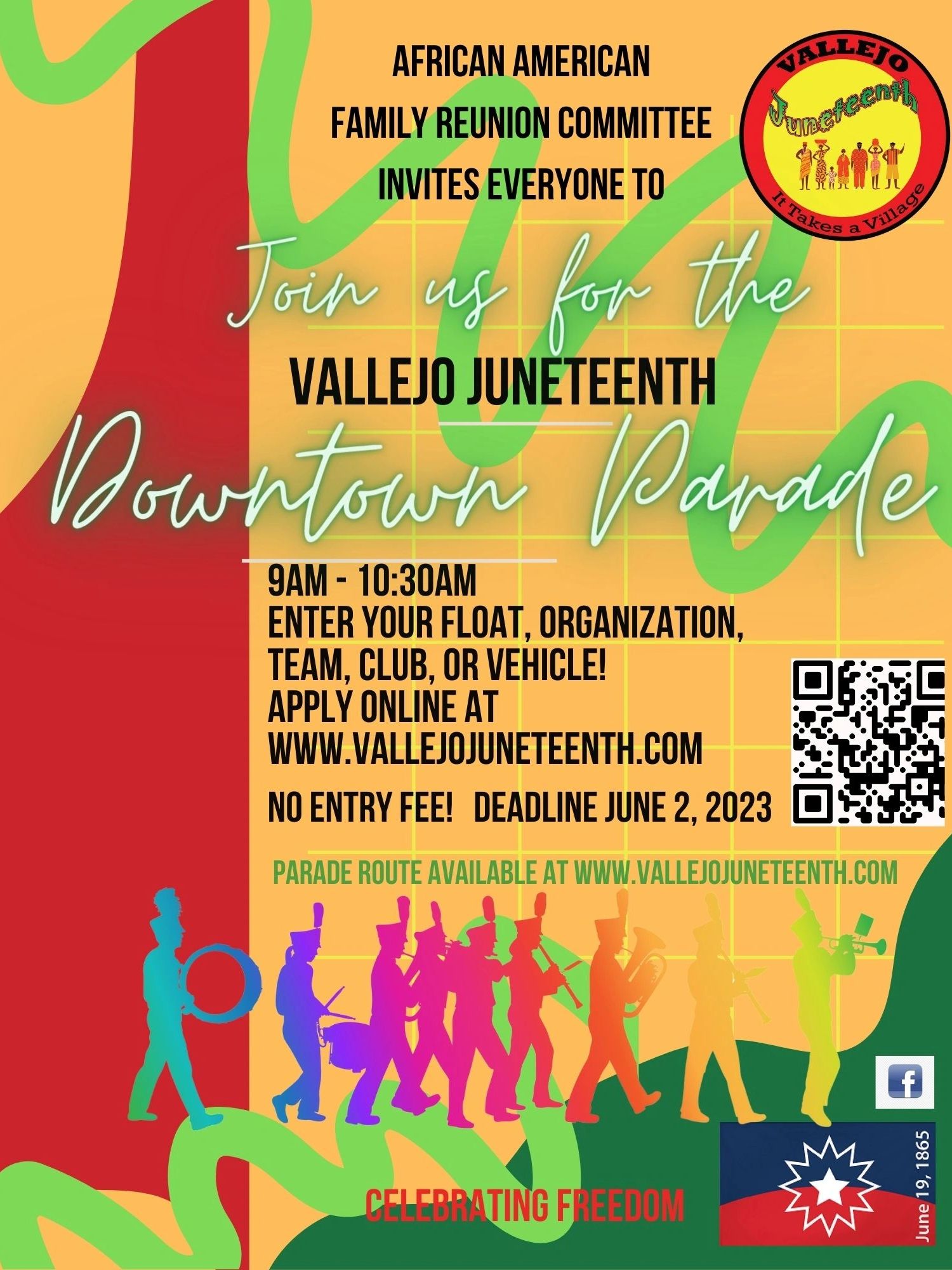 An image of the Juneteenth Parade flyer