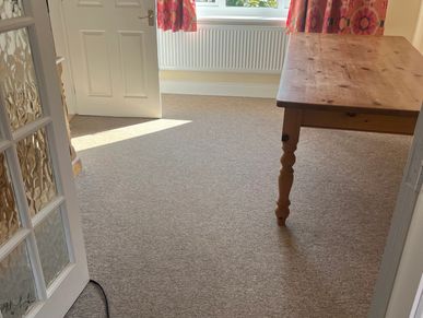 Carpet cleaning and upholstery cleaning carried out with lightweight hoses only inside the property 