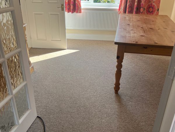 Carpet cleaning and upholstery cleaning carried out with lightweight hoses only inside the property 