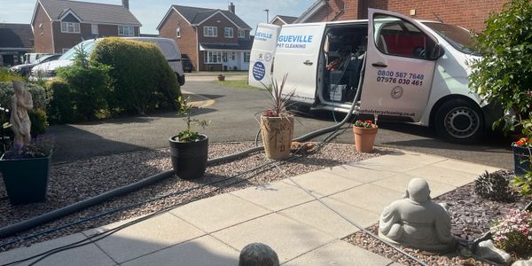 Our van mounted Carpet and upholstery cleaning setup allows powerful hot water extraction cleaning w