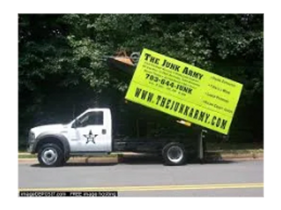 TheJunkarmy.com junk removal truck in Reston VA providing junk removal and hoarding cleanup services