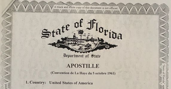 Florida Apostille Certication