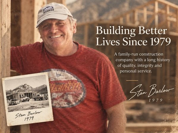 Stan Barlow, founder of Stan Barlow Construction, a family-run Utah construction company established in 1979.