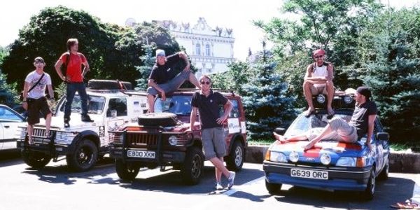 Suzuki SJ's in Kiev, Ukraine on the Mongol Rally