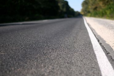 The side of an asphalt road