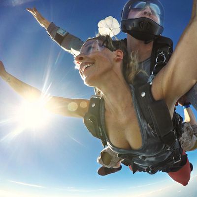 Tandem skydiving over Florida.