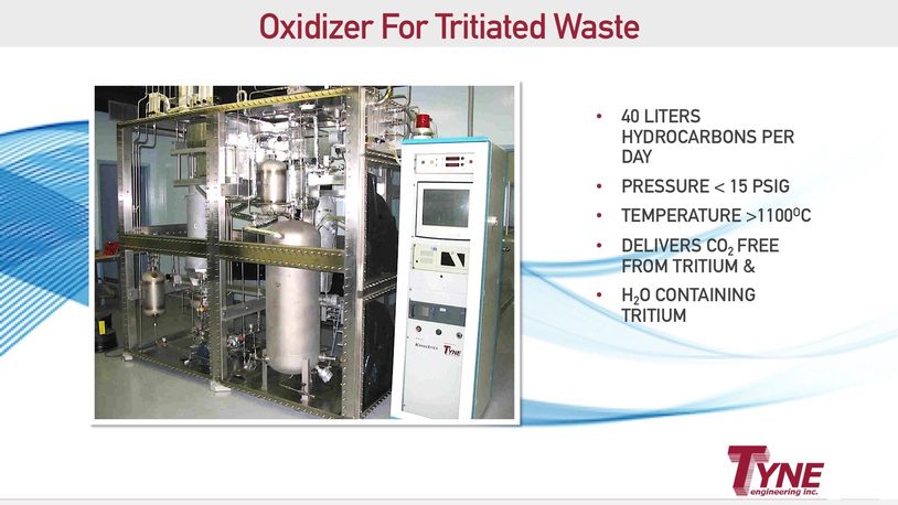 CATALYTIC OXIDIZER: TRITIUM OXIDIZER FOR REMOVAL FROM ORGANICS